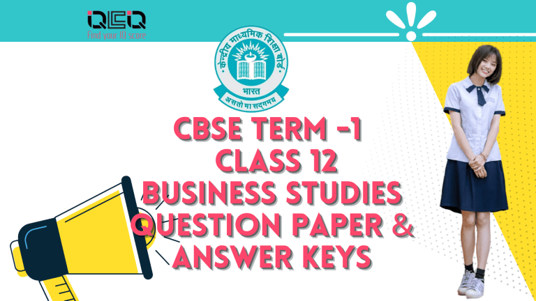 CBSE Class 12 Term 1 Business Studies Exam 2021-22 Question Paper and Answers
