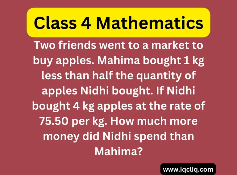 Two friends went to a market to buy apples. Mahima bought 1 kg less than half the quantity of apples Nidhi bought. If Nidhi bought 4 kg apples at the rate of 75.50 per kg. How much more money did Nidhi spend than Mahima?